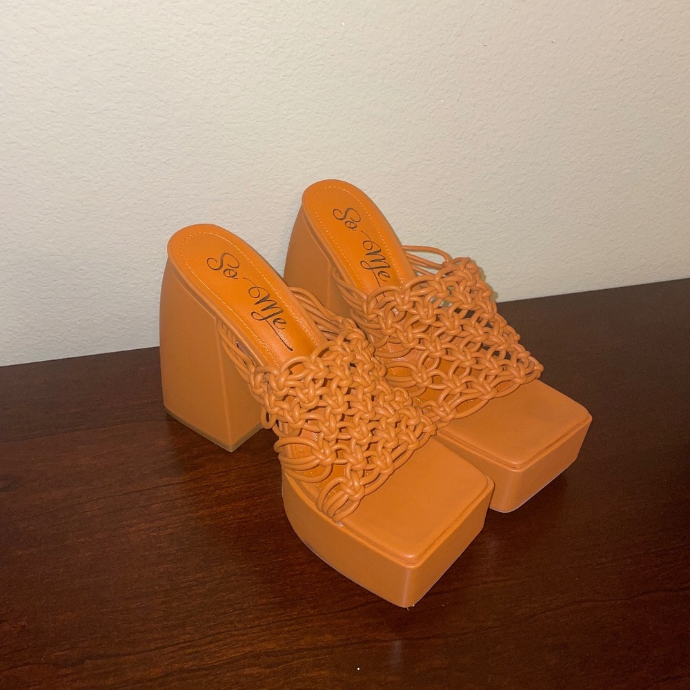 Orange heel sandal